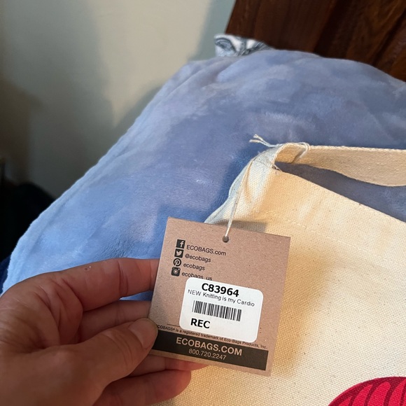 Eco Bag Knitting Is My Cardio Tote, new with tag, recycled cotton canvas - Picture 4 of 9